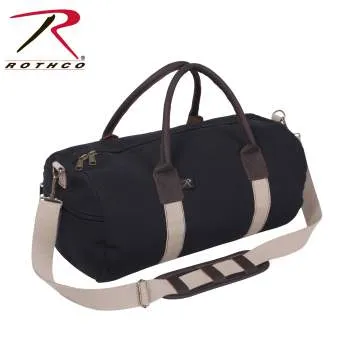 Canvas & Leather Gym Duffle Bag