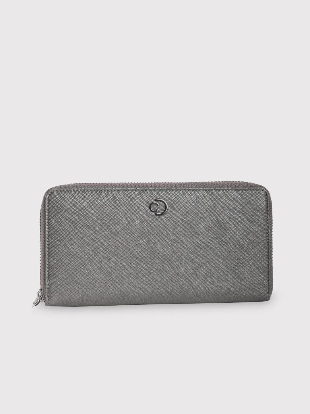 Caprese Mia Wallet Large Zip Around Gunmatel