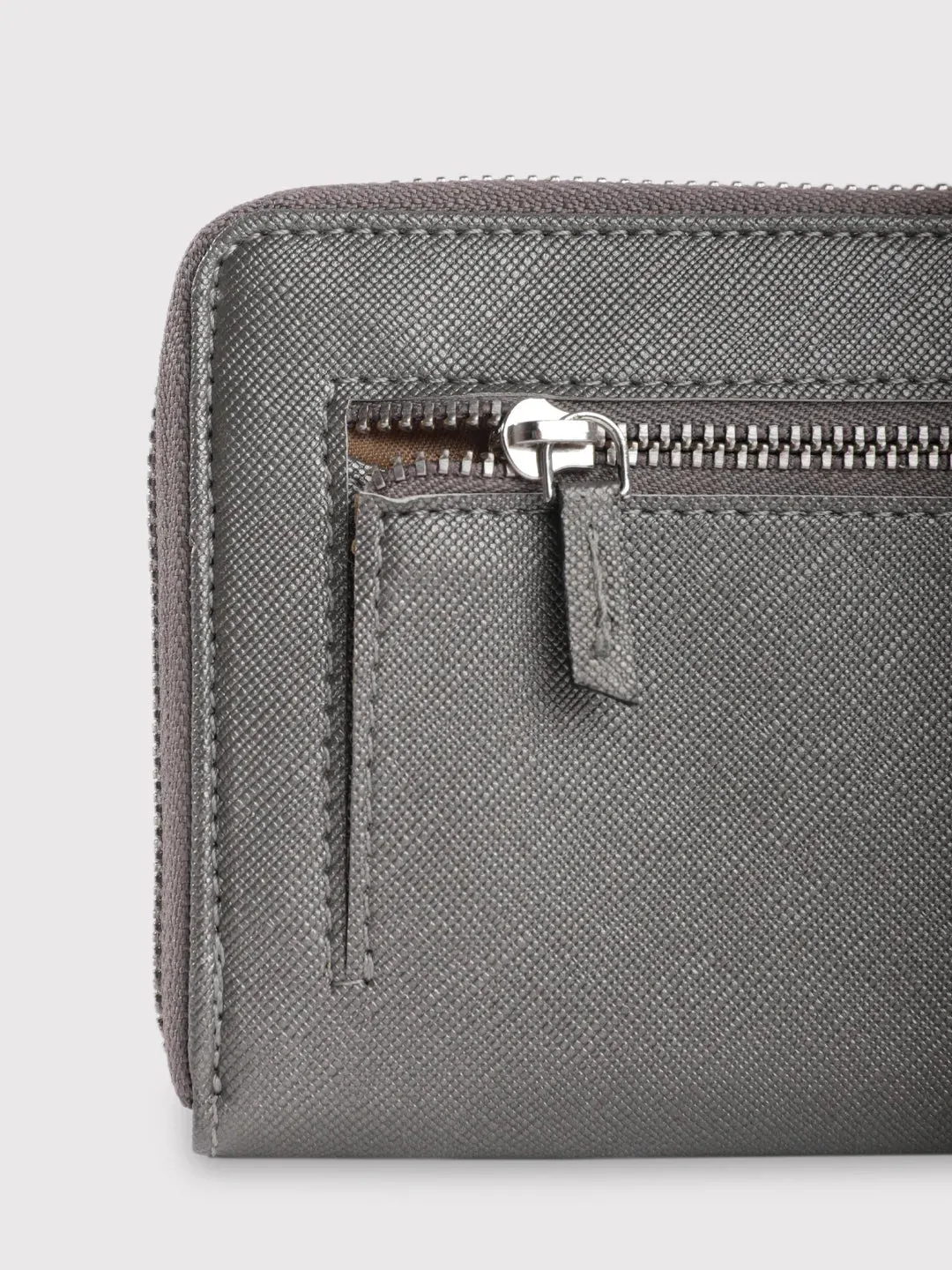 Caprese Mia Wallet Large Zip Around Gunmatel