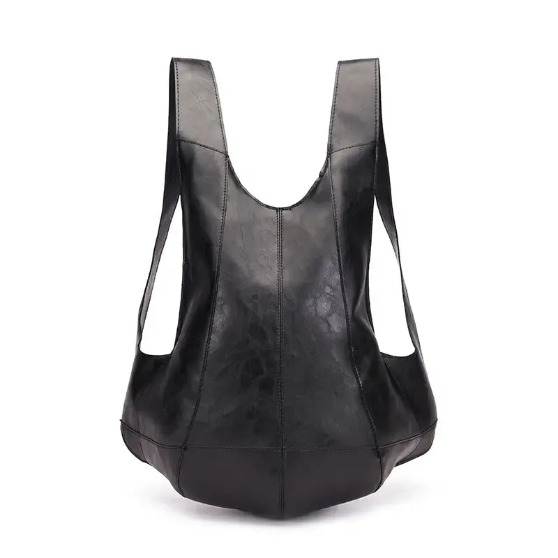 Casual Minimalist Faux Leather Backpack only at Bling & Bloom's Boutique | Black Leather Backpack