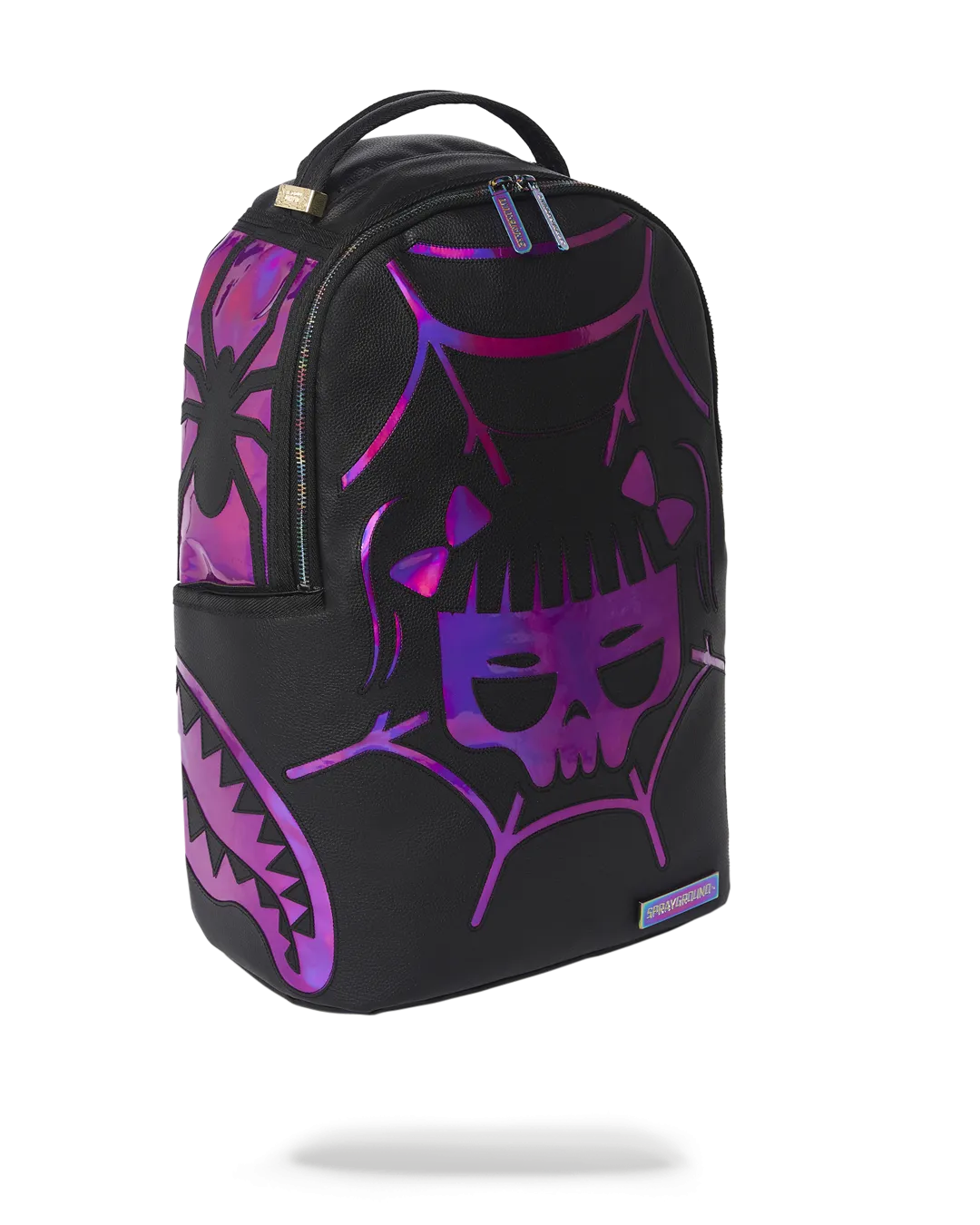 CAZZU IRIDESCENT CUT & SEW SPIDER SKULL SHARK BACKPACK (DLXV)