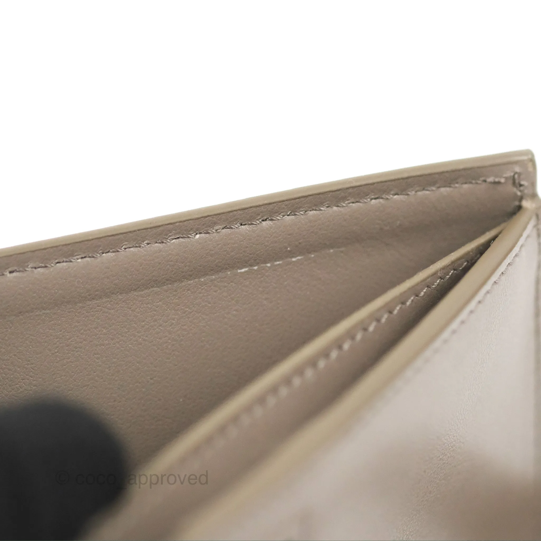 Celine Strap Medium Wallet Grained Leather Taupe