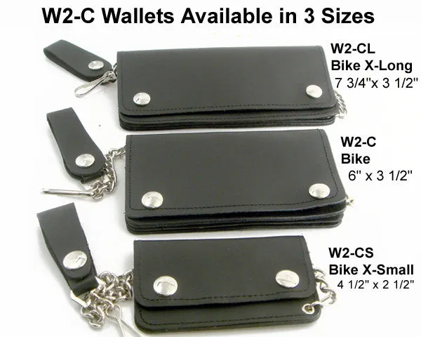 Chain Wallet Jr. Black Leather Biker