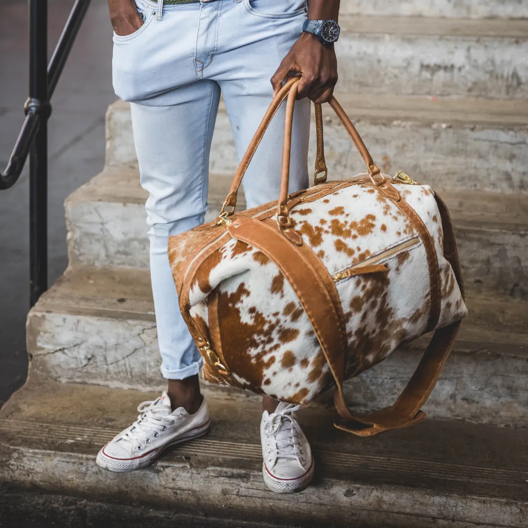 Classic Leather Duffle Bag - Nguni Edition