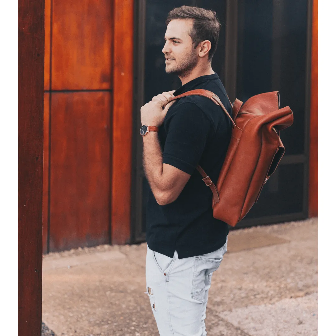 Classic Leather Noah Backpack - Hazelnut