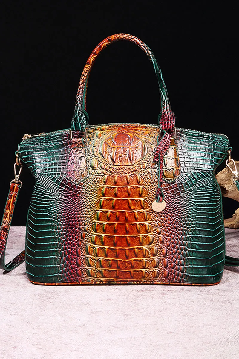 CLASSY CROCODILE PATTERN TOP HANDLE BAG