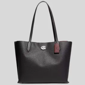 COACH Willow Tote Bag Silver/Black C0689