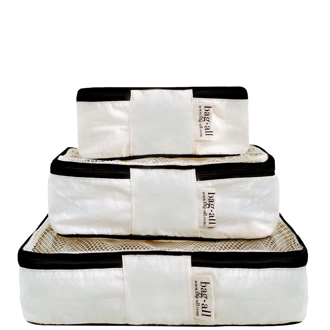 Cotton Packing Cubes, 3-pack Cream