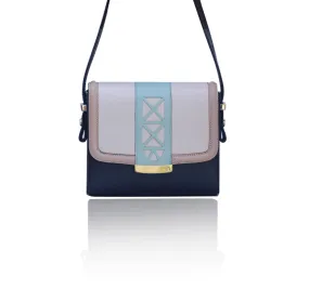 Cream & Navy Anya Cross Bag