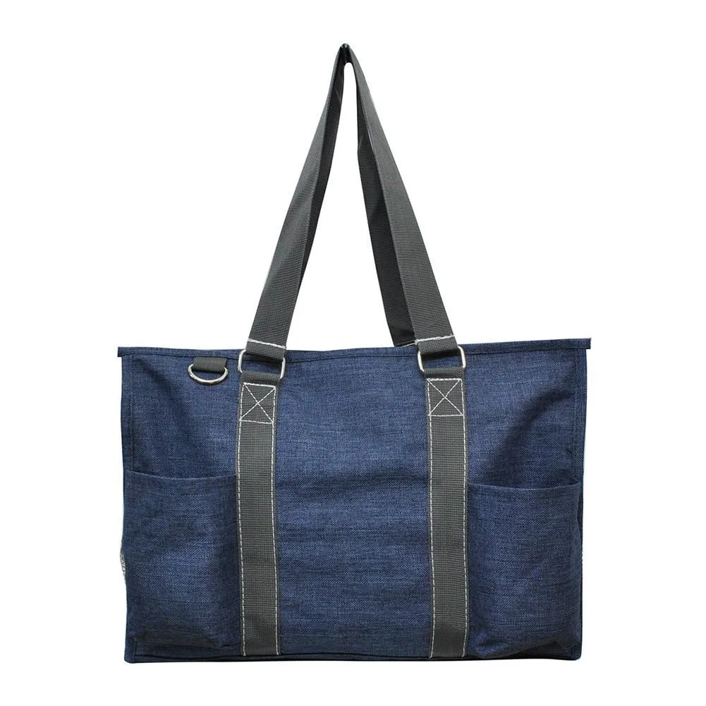 Crosshatch Blue NGIL Zippered Caddy Organizer Tote Bag