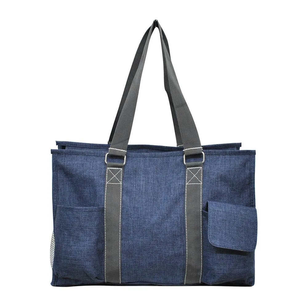 Crosshatch Blue NGIL Zippered Caddy Organizer Tote Bag