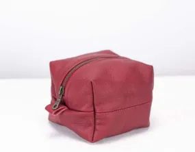 Cube case - Deep red soft leather