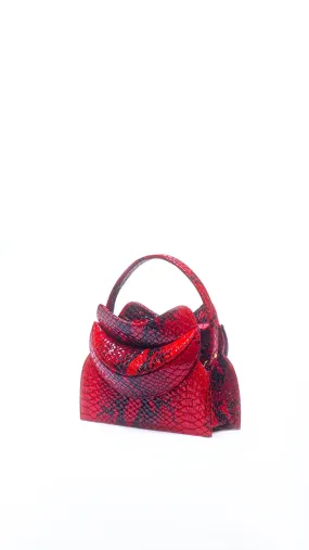 Dada Pedon Luna Crimson Cobra Zipper Mini Tote Bag