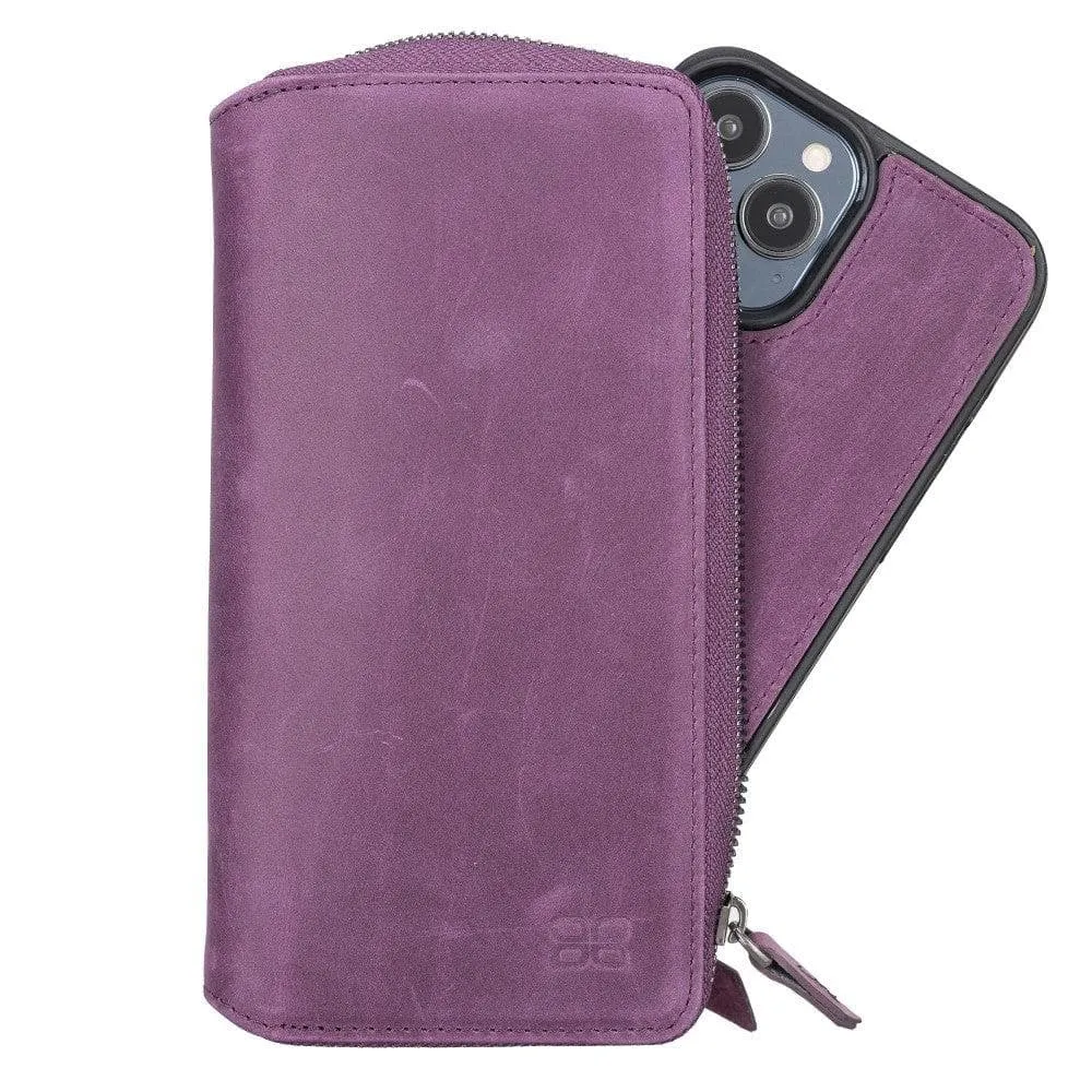 Detachable Leather Zipper Wallet Cases for Apple iPhone 13 Series