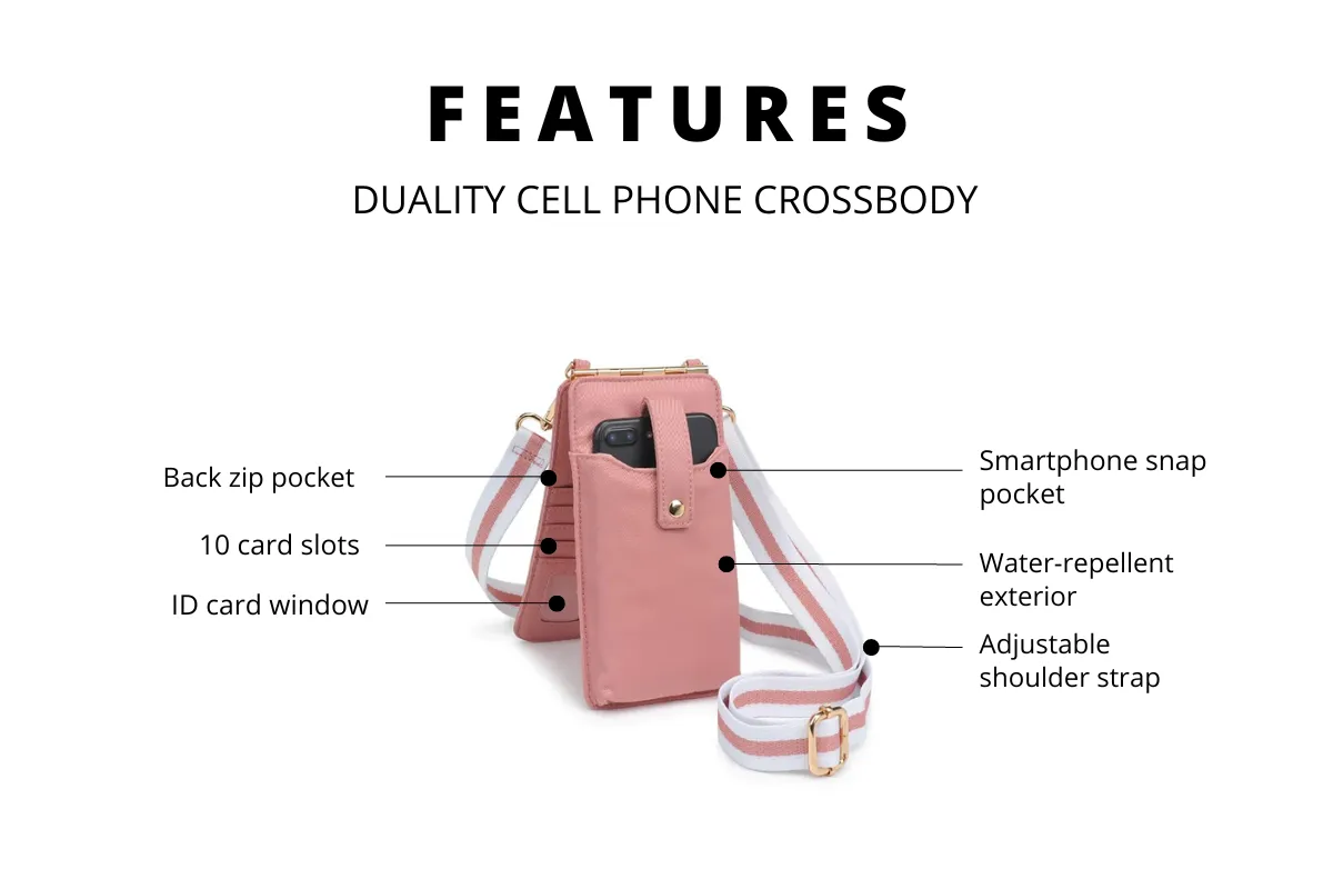 DUALITY - PHONE CROSSBODY-PASTEL PINK