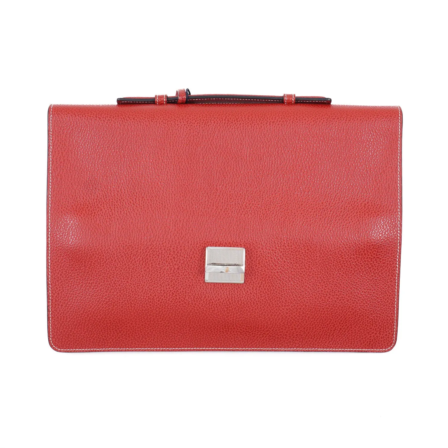 E.Marinella Slim Briefcase in Pebbled Leather