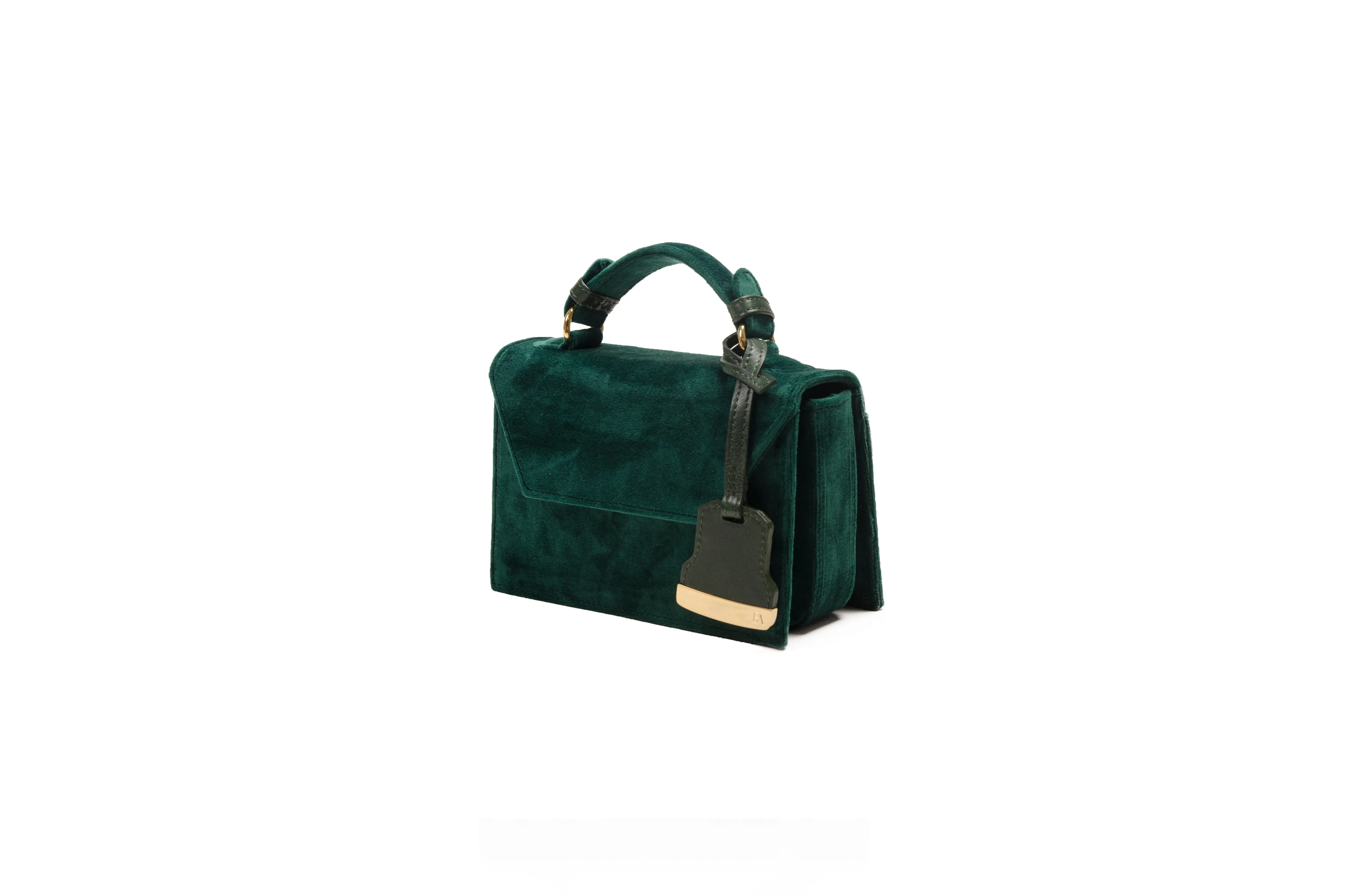 Emerald Green Velvet Mini Cynthia Top Handle