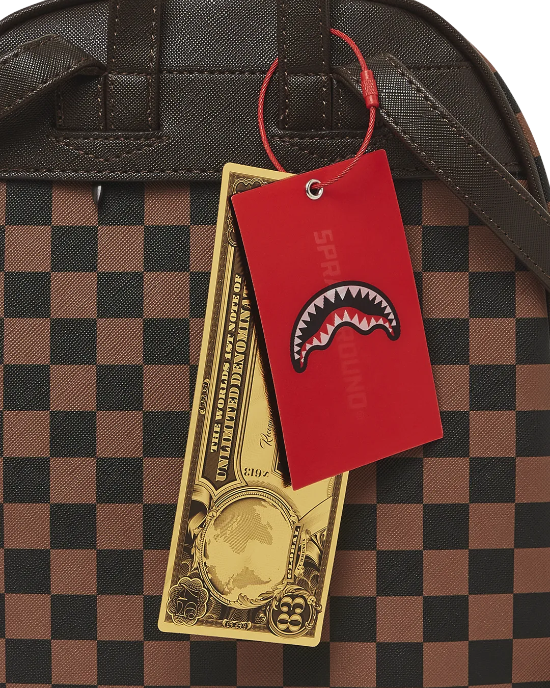 EXTERIOR GOLD ZIP POCKET SHARKS IN PARIS SAVAGE BACKPACK