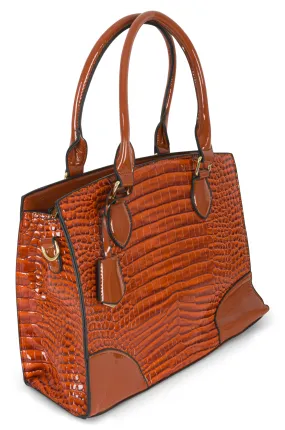 Faux Patent Leather Bag | BURNT ORANGE | 0631A1