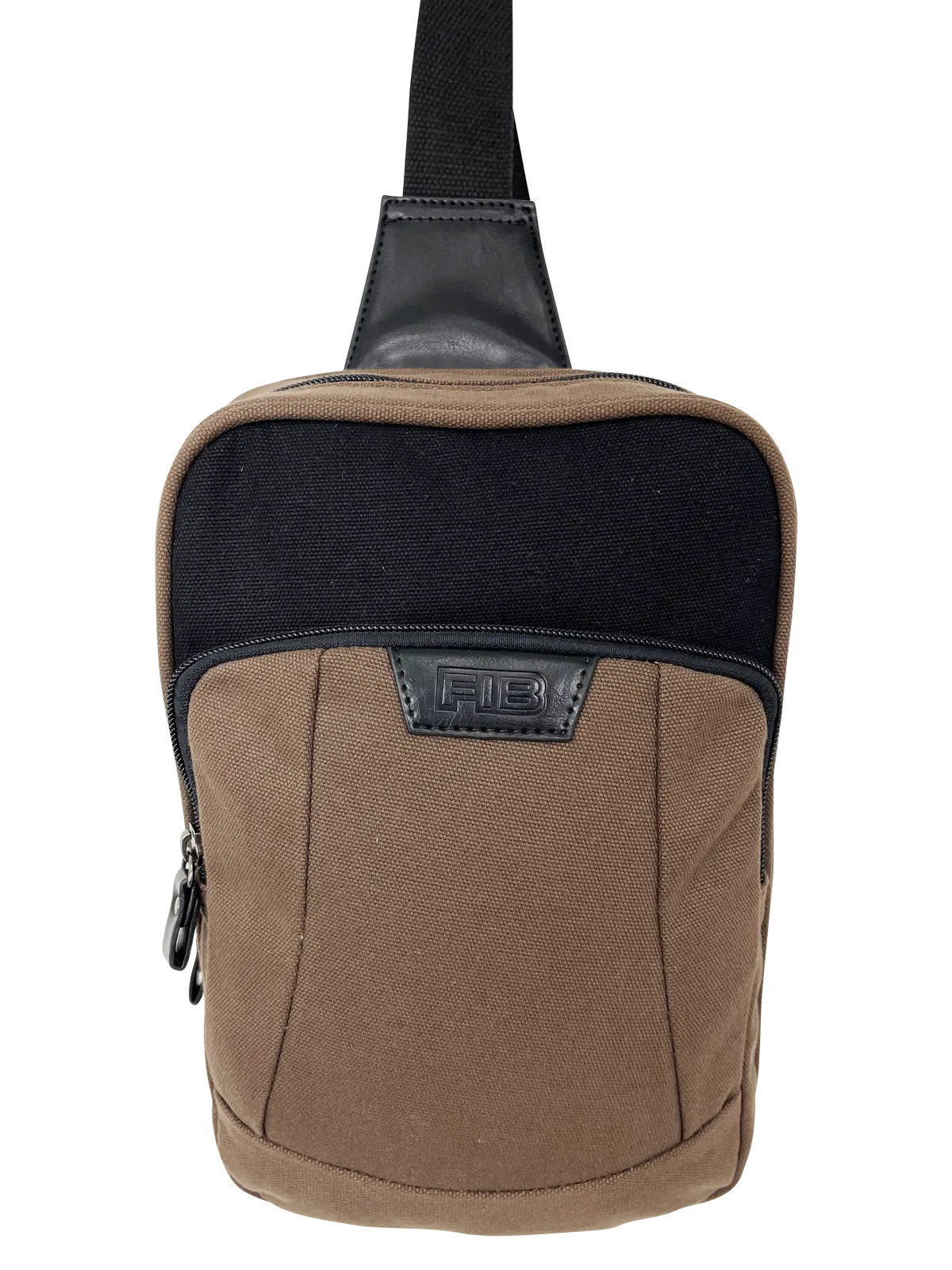 FIB Byron Sling Backpack Bag Travel w/ Single Adjustable Strap - Brown