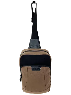 FIB Byron Sling Backpack Bag Travel w/ Single Adjustable Strap - Brown