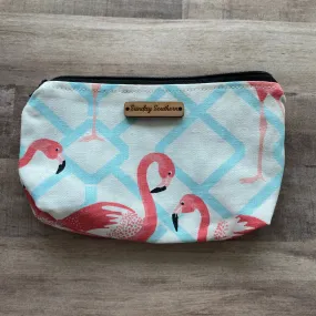 Flamingo Trellis Small Zipper Bag