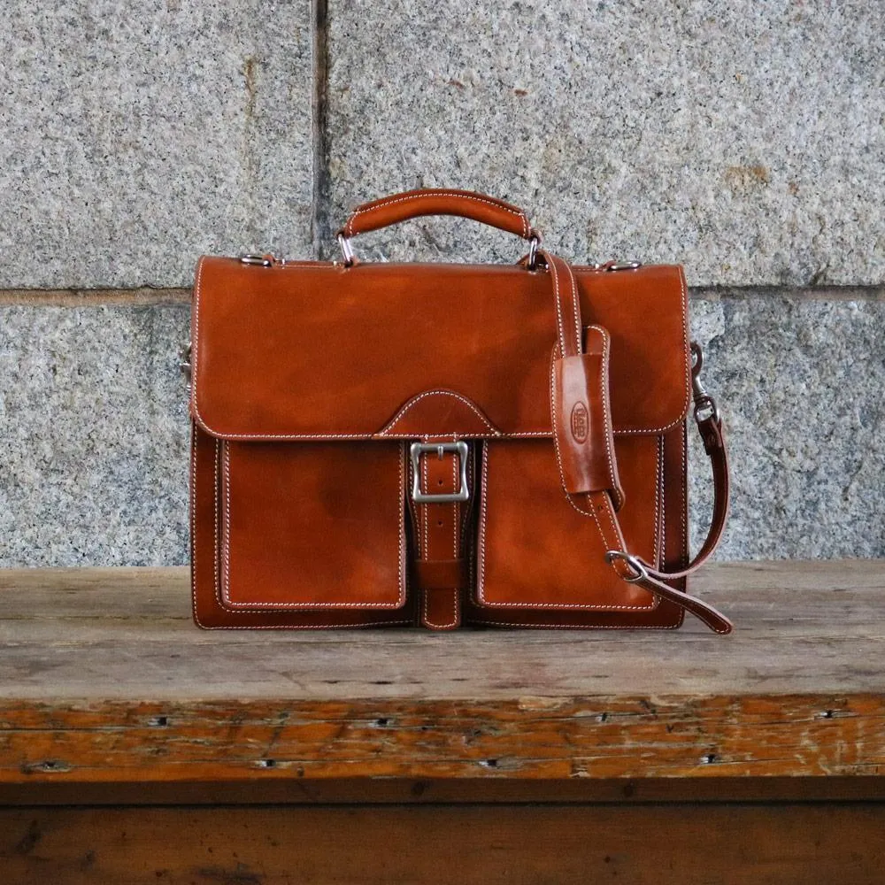 Floto Leather Novella Roller Buckle Briefcase