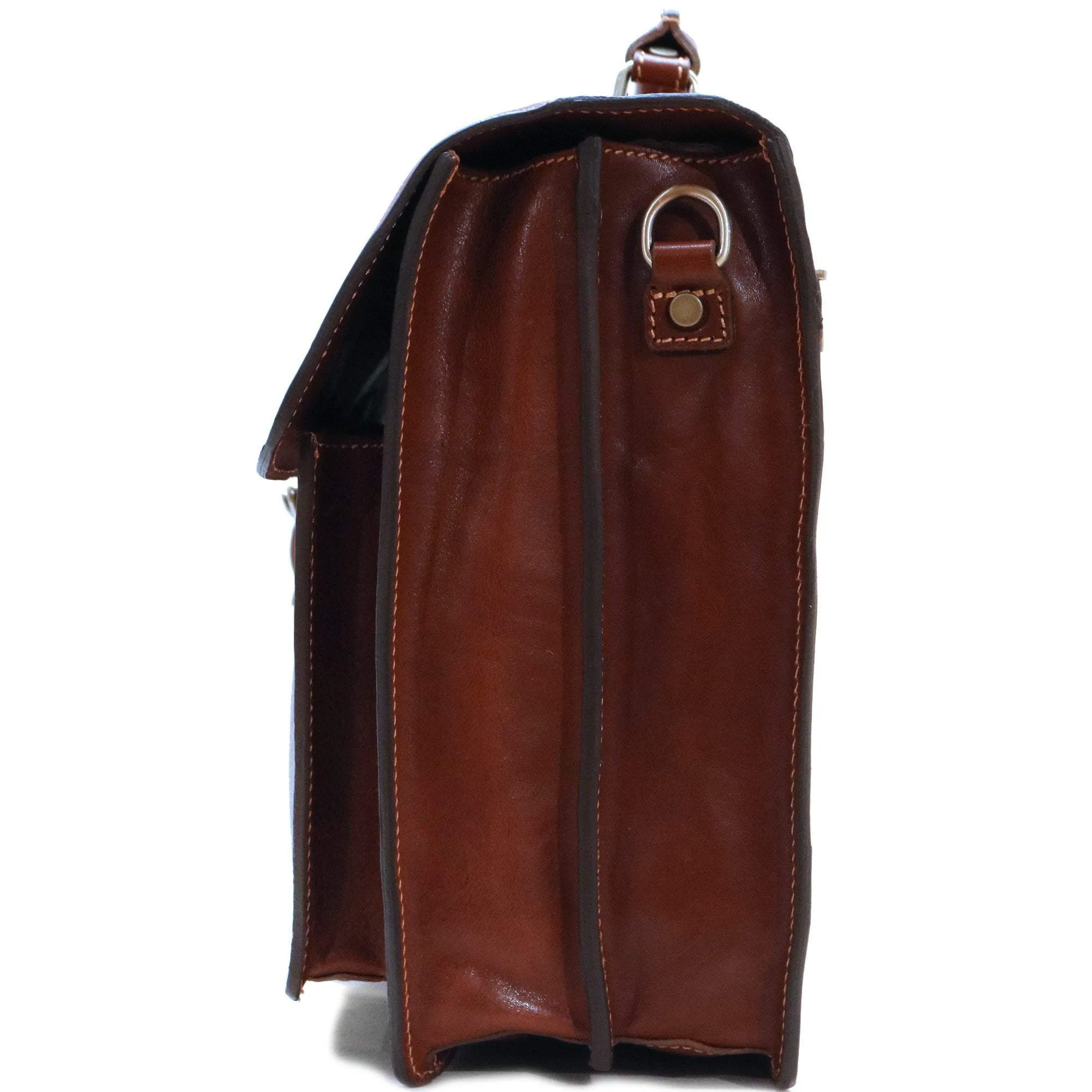 Floto Leather Novella Roller Buckle Briefcase