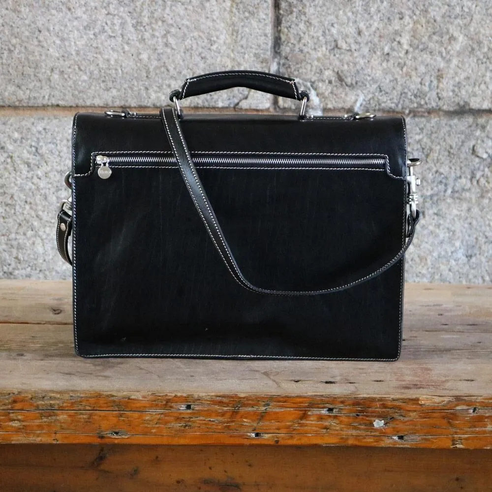 Floto Leather Novella Roller Buckle Briefcase