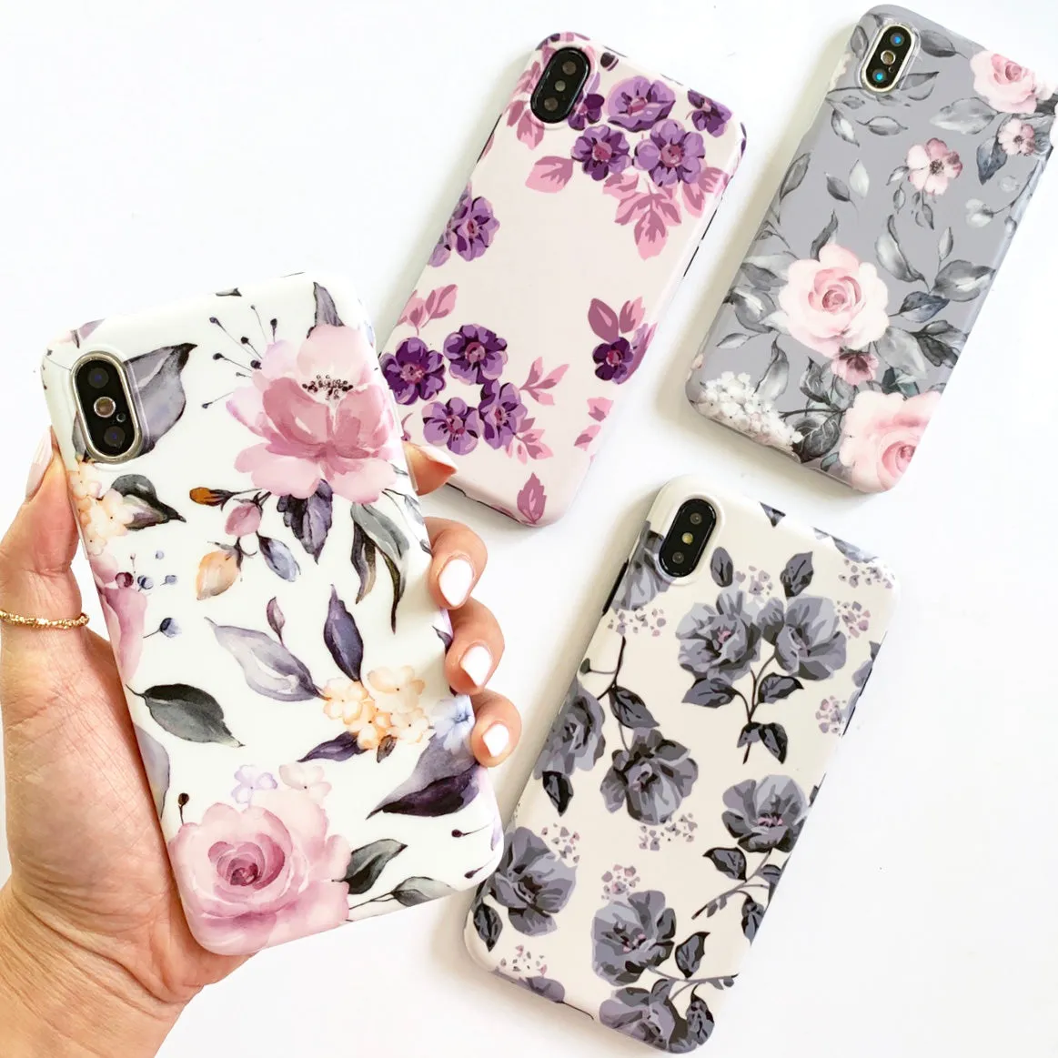 Grey Pastel Blooms Phone Case