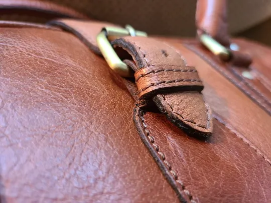 Handcrafted Brown Cowhide Leather Duffel