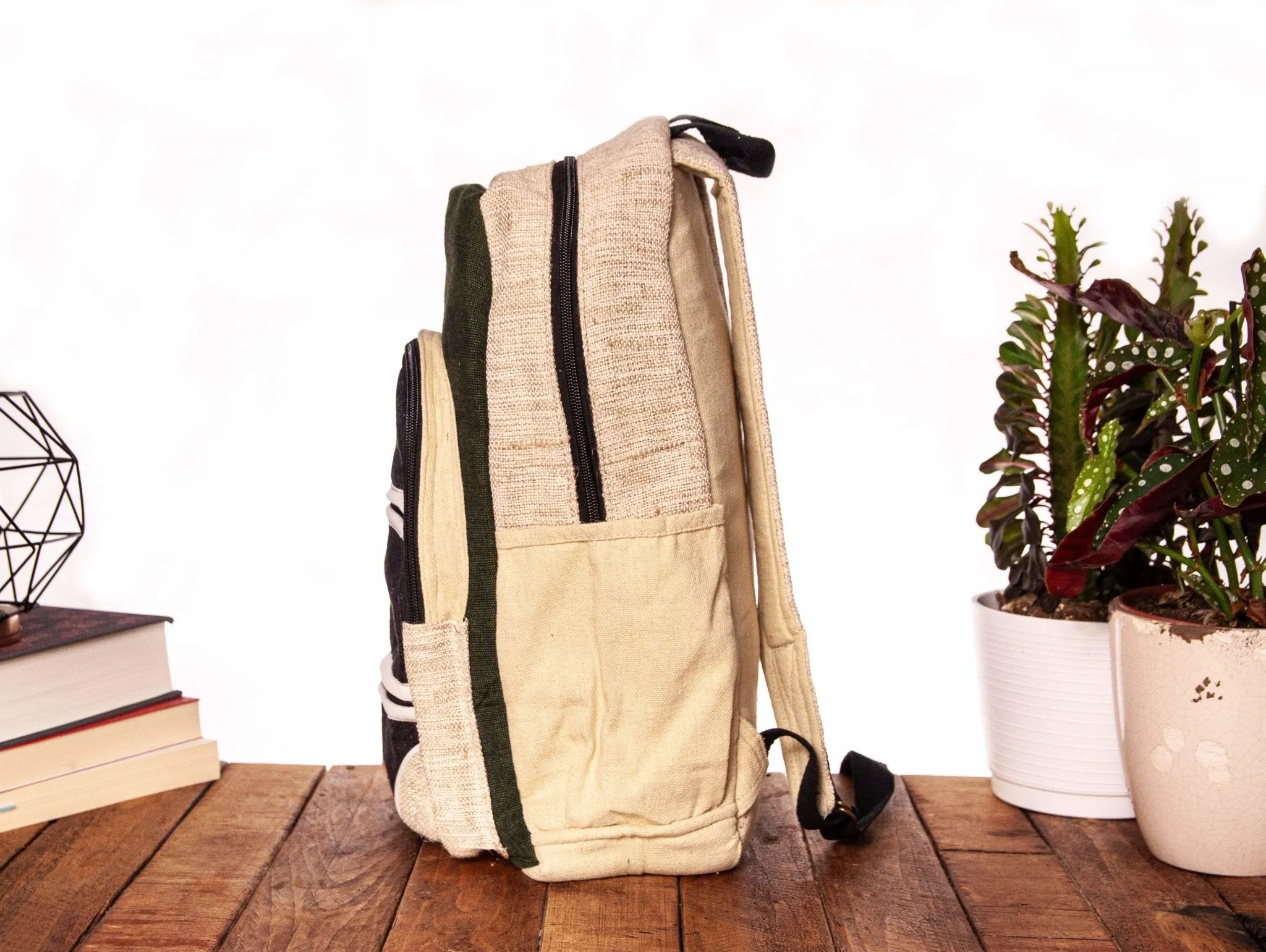 Handmade Hemp Backpack || Sustainable Vegan Line || Black Walnut