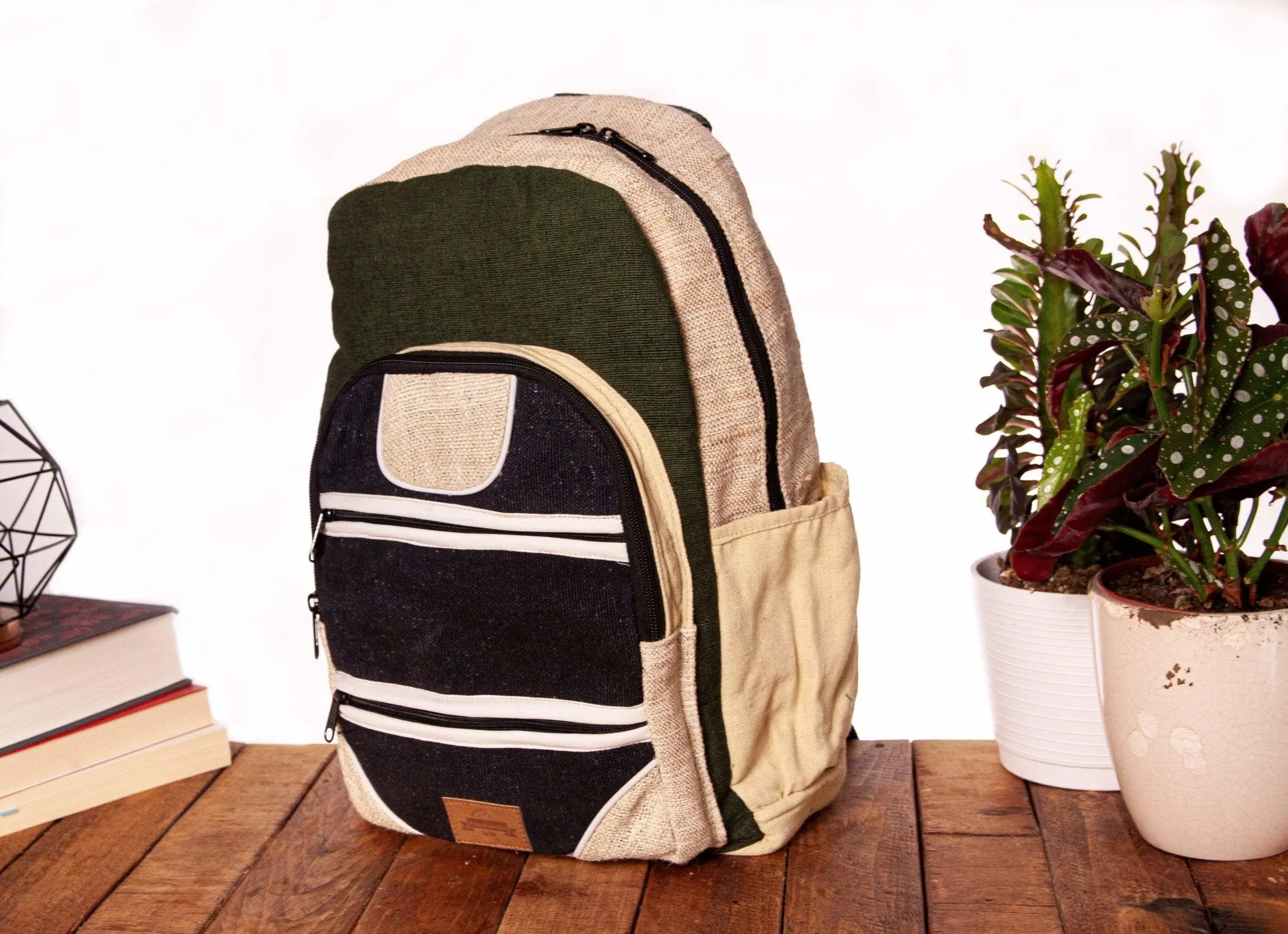 Handmade Hemp Backpack || Sustainable Vegan Line || Black Walnut