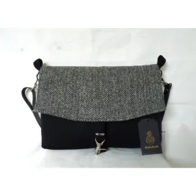 Harris Tweed Bag - Ingleborough Messenger Bag - Black & Grey