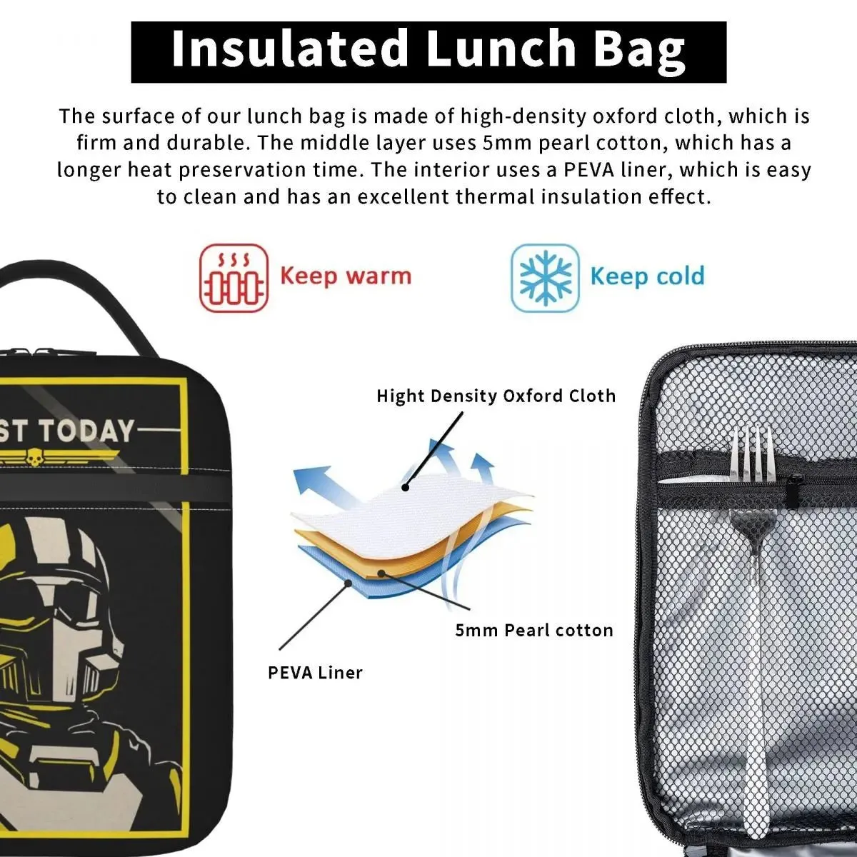 Helldivers 2 Insulated Propaganda Lunch Bag