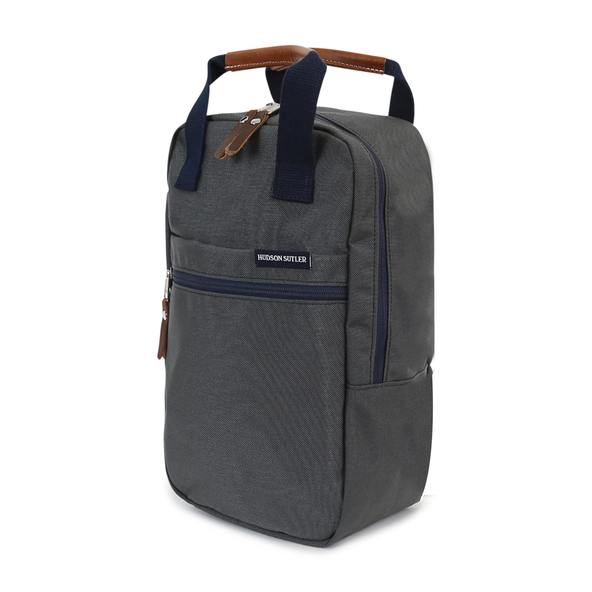 Hudson Sutler Nylon and Leather Golf Shoe Bag - Grey/Navy