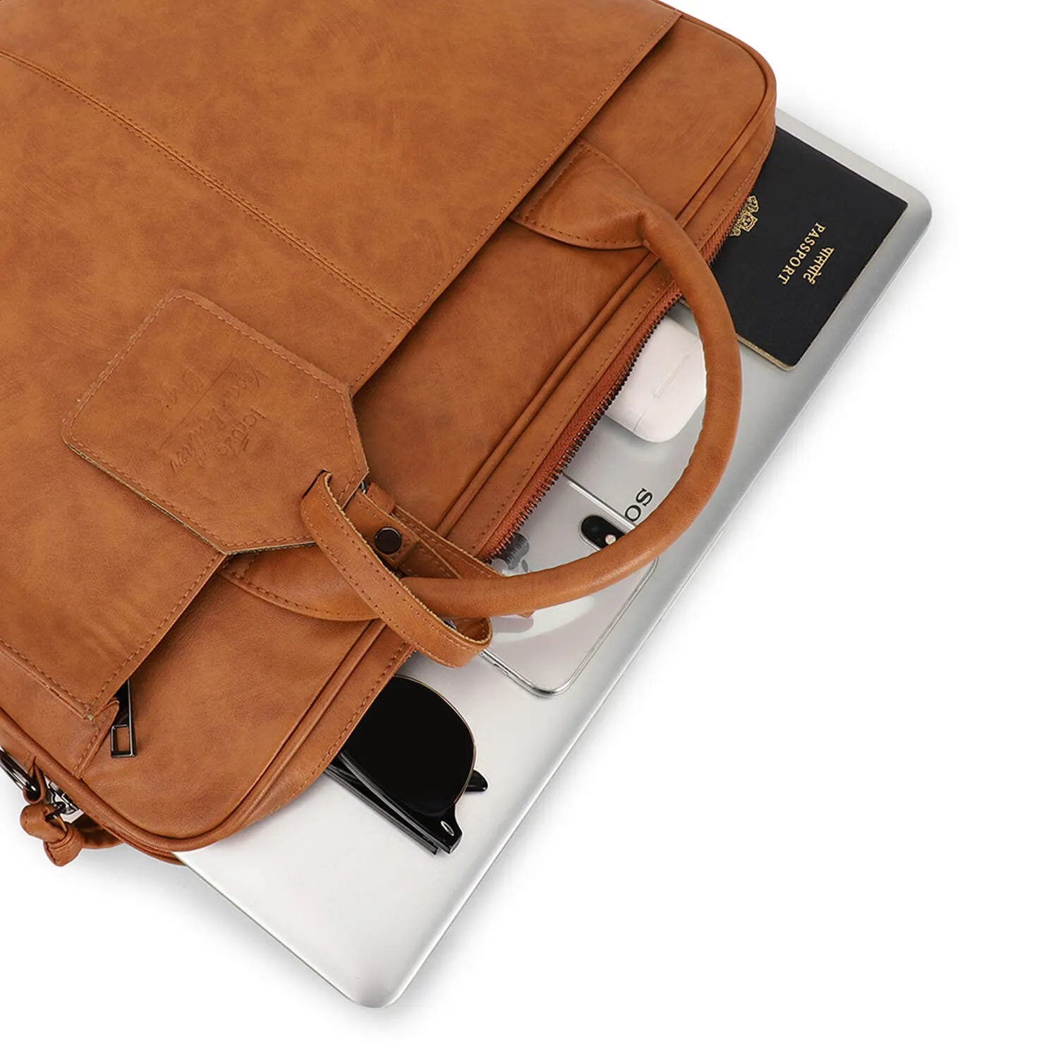 iCruze Elite Slim 15 inch Messenger Bag Tan