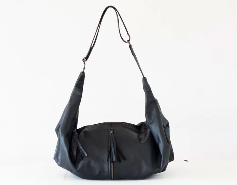 Kallia crossbody bag - Black leather