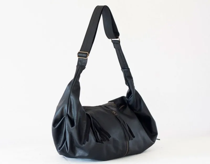 Kallia crossbody bag - Black leather