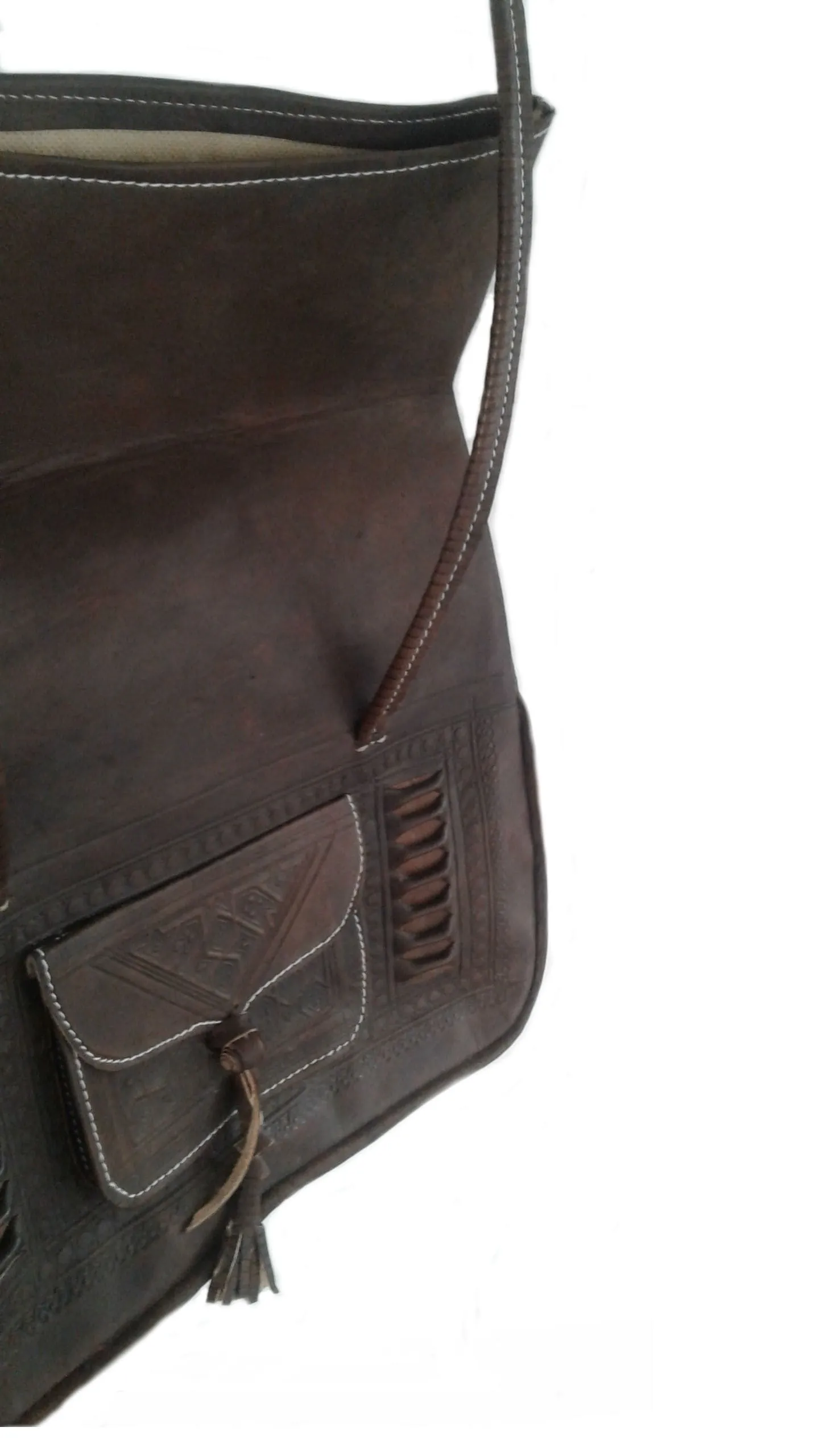 Leather Tote Bag - Chkara - Brown