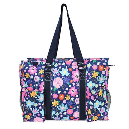 Lilac Floral NGIL Zippered Caddy Large Organizer Tote Bag