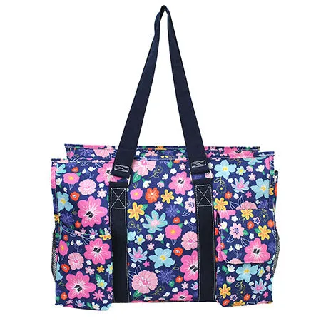 Lilac Floral NGIL Zippered Caddy Large Organizer Tote Bag