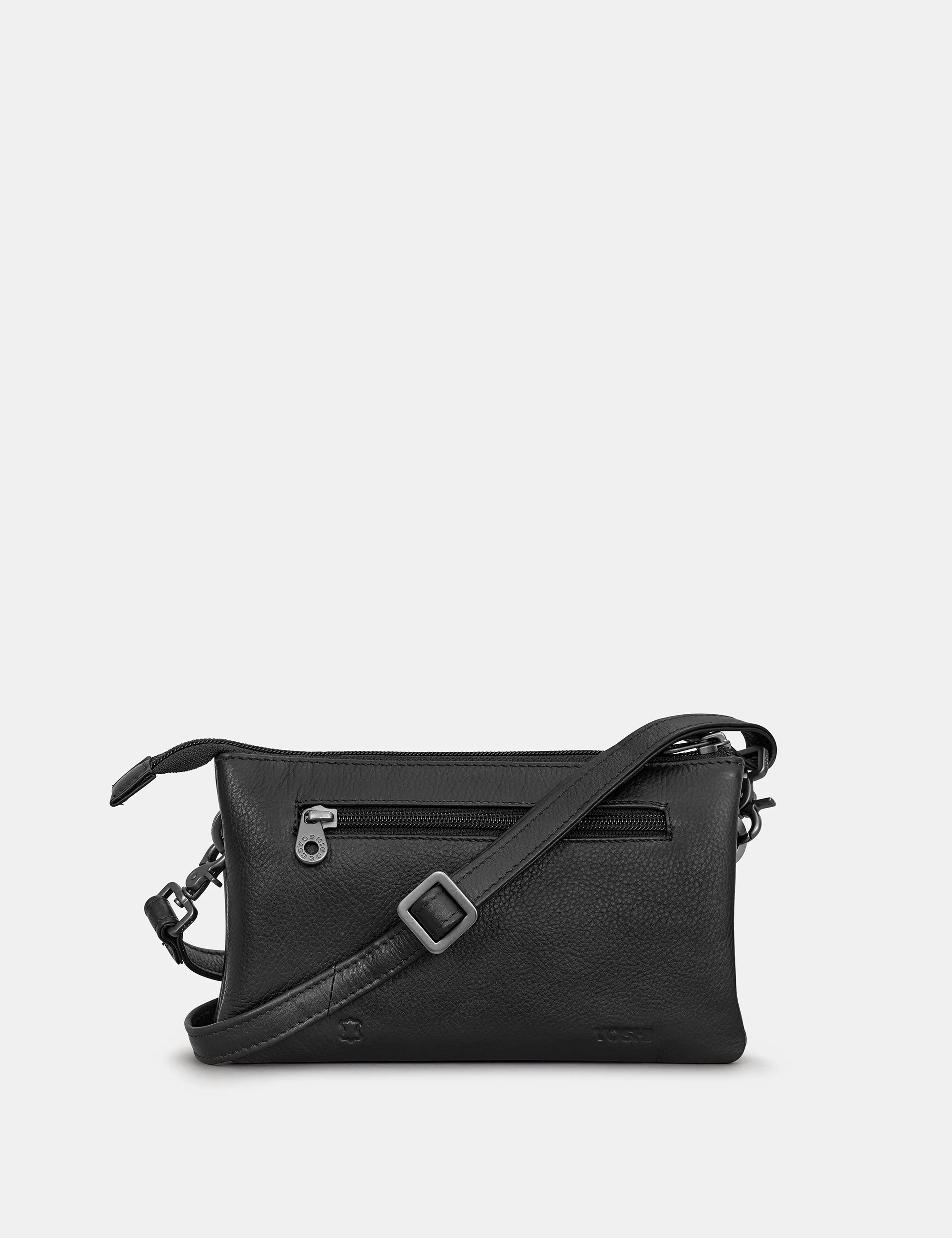 Logan Black Leather Mulitway Cross Body Bag