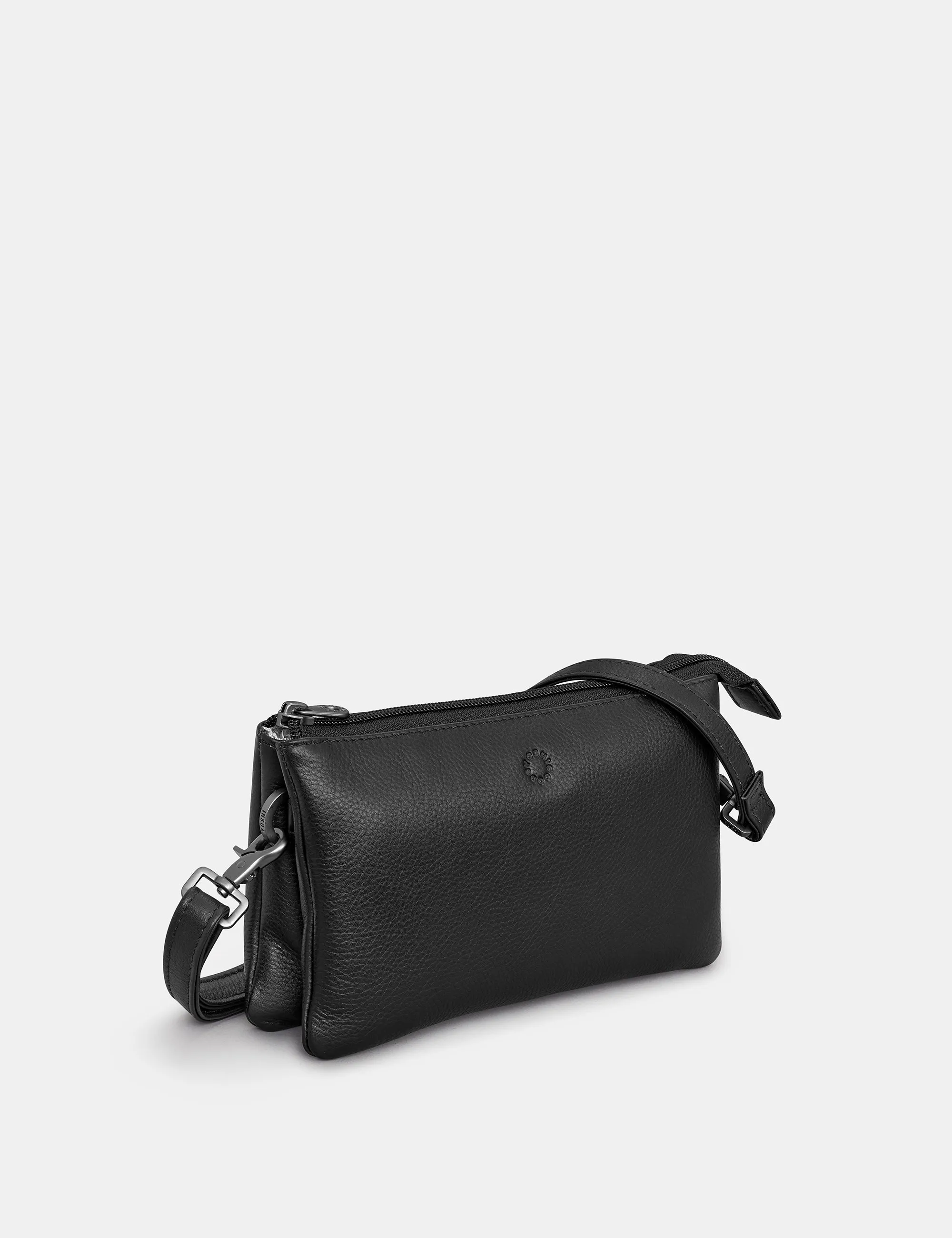 Logan Black Leather Mulitway Cross Body Bag