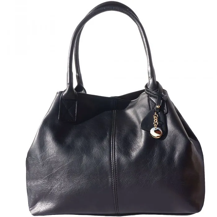 Lovely Loretta Leather Tote Bag with Double Handle