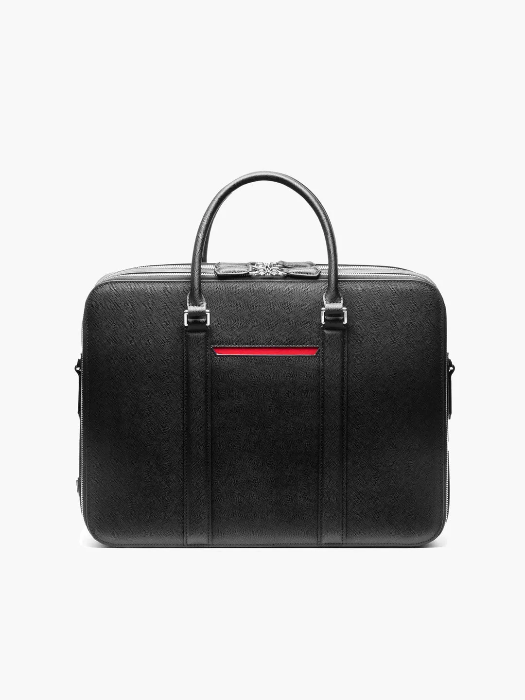 Manhattan Double-Zip Leather Briefcase