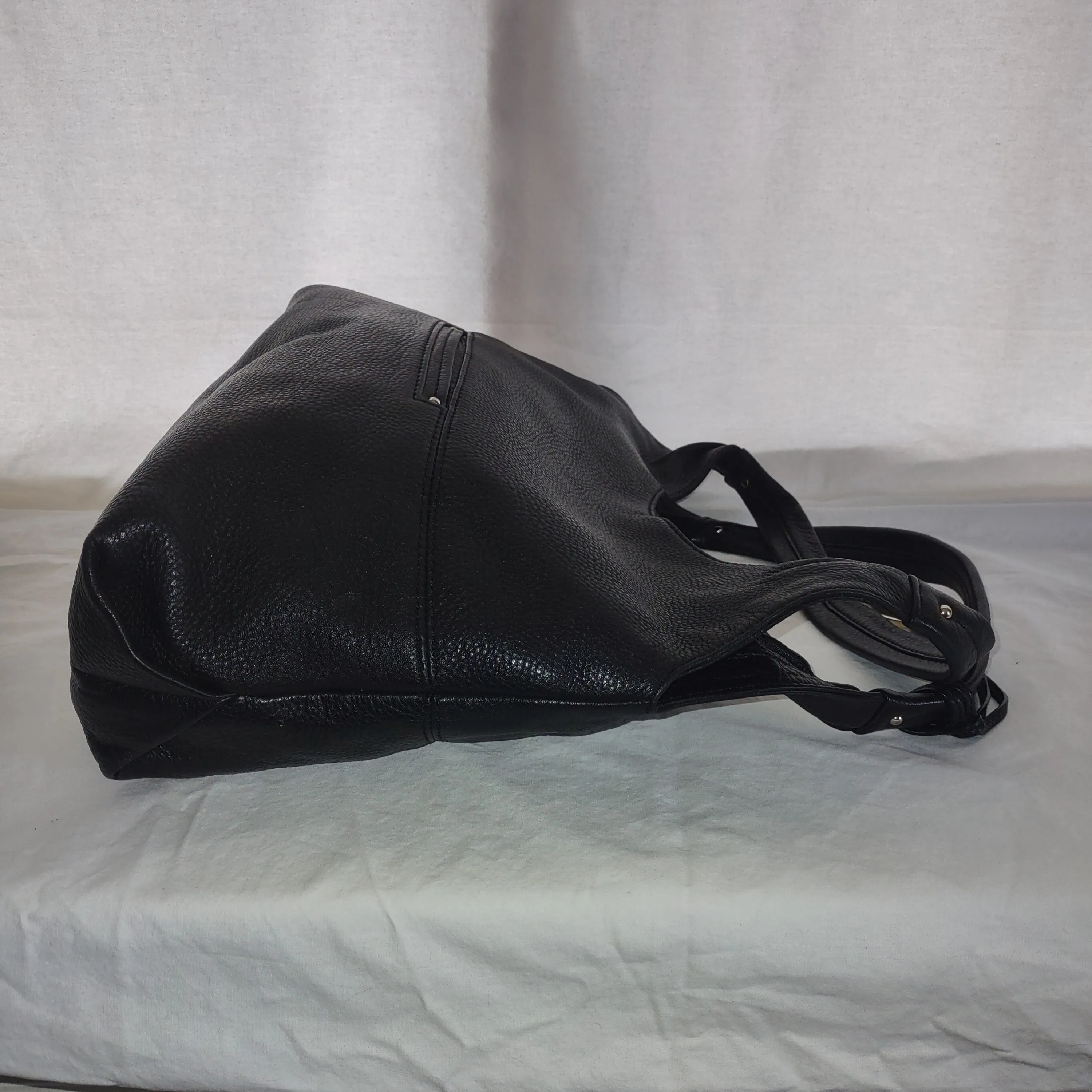 Michael Kors Handbag Hobo Shoulder Bag Black Pebbled Leather