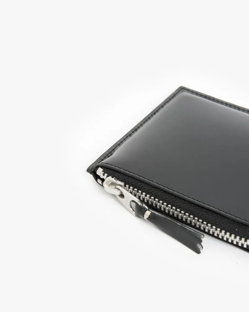 Mirror Zip Wallet in Silver