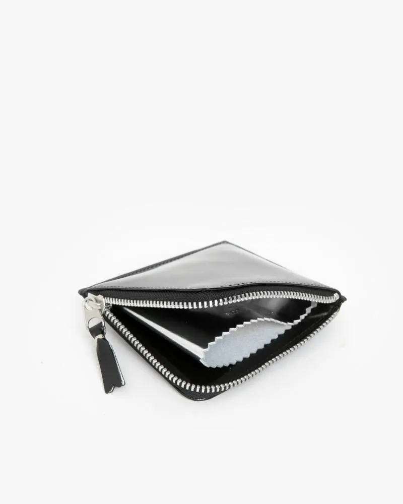 Mirror Zip Wallet in Silver