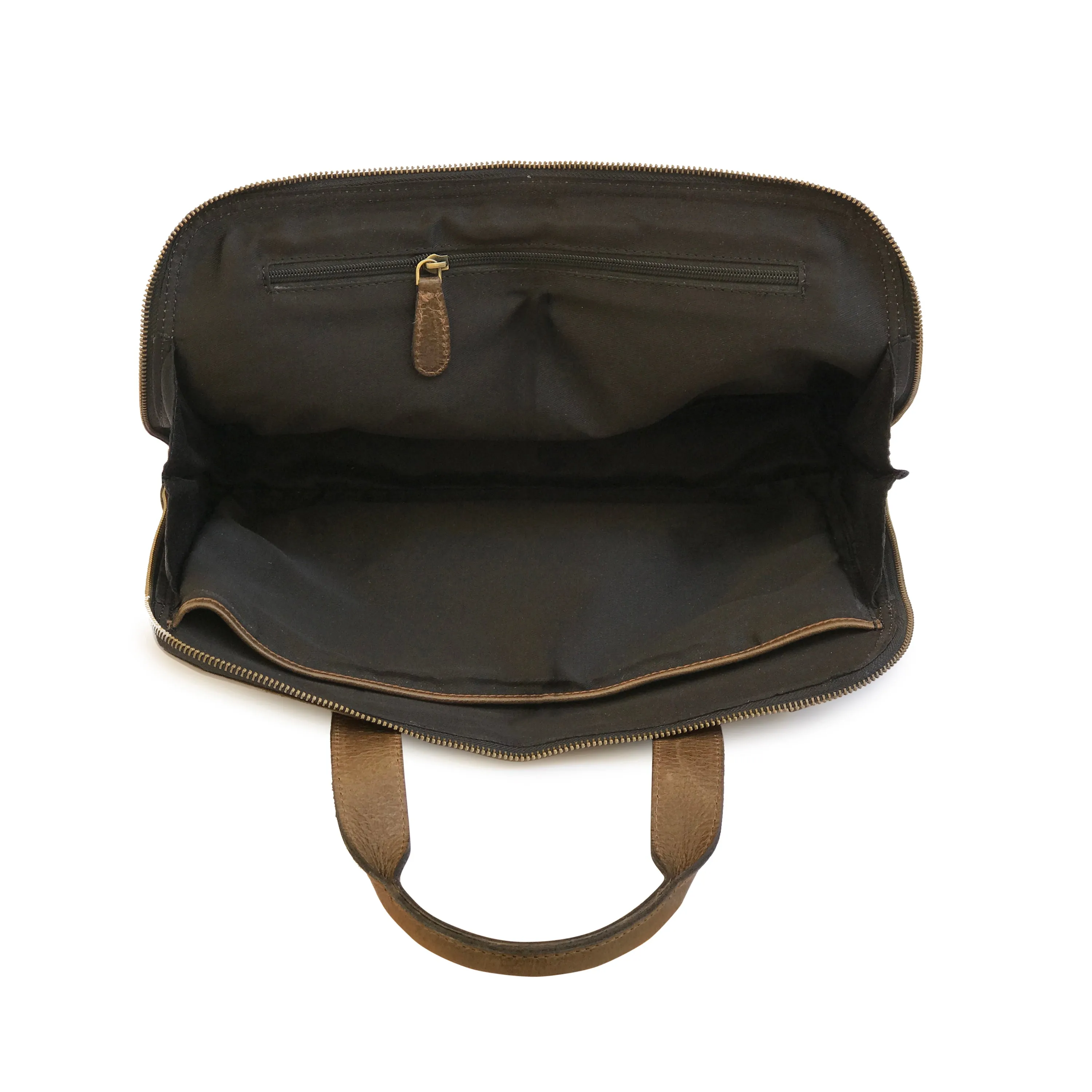 Modern Brazilian Leather Laptop Bag - Brown